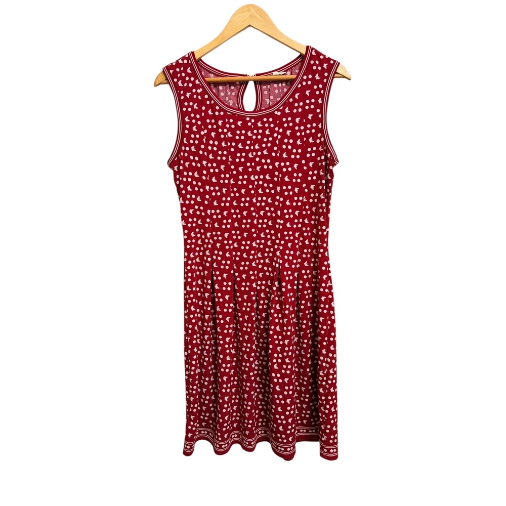Max Studio Sleeveless Fit and Flare Dress Red Polka‎ Dot size L